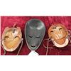 Image 2 : 3 Wooden Tribal Masks - Tallest 9.75" 