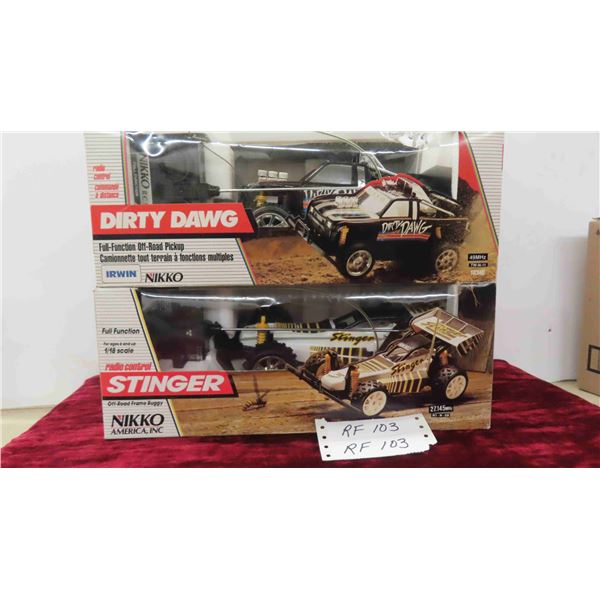 2 Nikko Remote Control Vehicles with All Batteries, Stinger + Dawg 1:18 ...