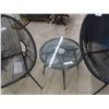 Image 4 : 3 pc Patio Set : 2 Chairs + Stand - New Condition