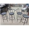Image 1 : 4 Black Metal Bar Stools