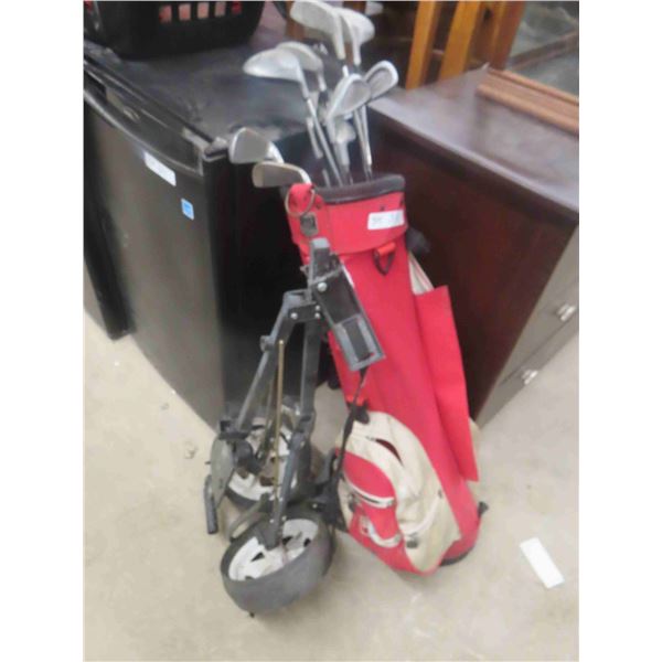 North Western Left Handed Golf Club (10) with Bag + Cart 