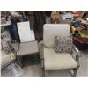 Image 2 : 5 pc Patio Set ; Settee 52" wide, 2 Chairs, 2 Stands ; 18" x 20" x 20" & Umbrella