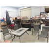 Image 1 : Patio Table 28" x 39" x 63" with Umbrella & 4 Chairs