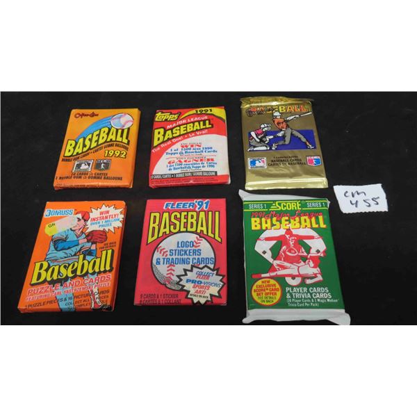 6 Unopened Baseball Packs