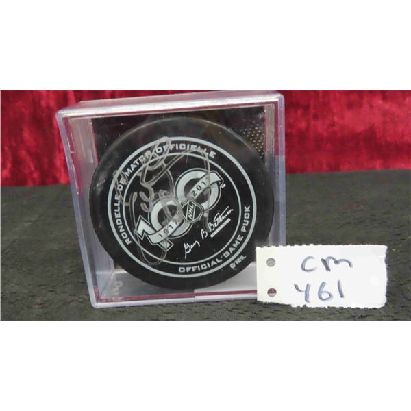 Ed Olczyk Autographed NHL 100th Anniversary Puck