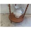 Image 8 : Oak Wash Basin Stand with Candle Holders 22" x 52" 