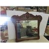 Image 1 : Wood Framed Bevelled Mirror Vintage 32" x 34" 