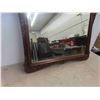Image 4 : Wood Framed Bevelled Mirror Vintage 32" x 34" 