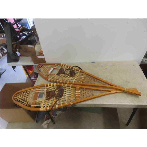 Vintage Wood + Gut First Nations Made Snowshoes 47" Long - Excellent Condition