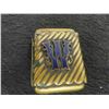 Image 2 : Late 1800s Brass Match Safe with Enameled Initial 'W' Front  Registered Number 