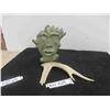Image 1 : Intuit Soapstone on Caribou Antler Signed in Inuit Script 8"  tall  Dated 95