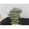 Image 2 : Intuit Soapstone on Caribou Antler Signed in Inuit Script 8"  tall  Dated 95