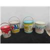 Image 1 : 4 Vintage Peanut Butter Tins Made to Be Used As Kids Beach Sand Pails After