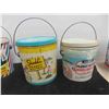 Image 2 : 4 Vintage Peanut Butter Tins Made to Be Used As Kids Beach Sand Pails After