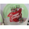 Image 6 : 2 Vintage 7Up Advertising Cardboard Easel Back Signs - Christmas 14" x 19" 