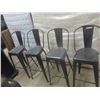 Image 1 : 4 Matching Metal Bar Height Chairs
