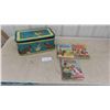 Image 1 : Vintage Metal Picnic Basket 3 Uncle Arthurs Bedtime Story Books