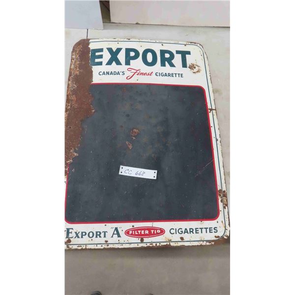 Vintage Export A Metal Sign with Chalkboard 19.25" x 27.25" 