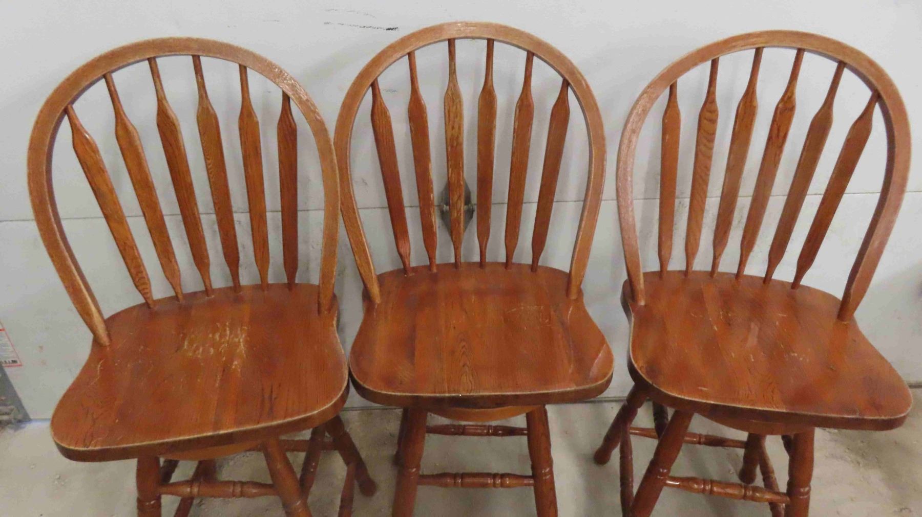 3 Wooden Swivel Bar Stools Seat Height 24 McSherry Auction Service 3-wooden-swivel-bar-stools-seat-height-24-mcsherry-auction-service