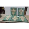 Image 1 : 5 Embossed Metal Wall Hangings 14" x 18.75" 