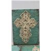 Image 2 : 5 Embossed Metal Wall Hangings 14" x 18.75" 
