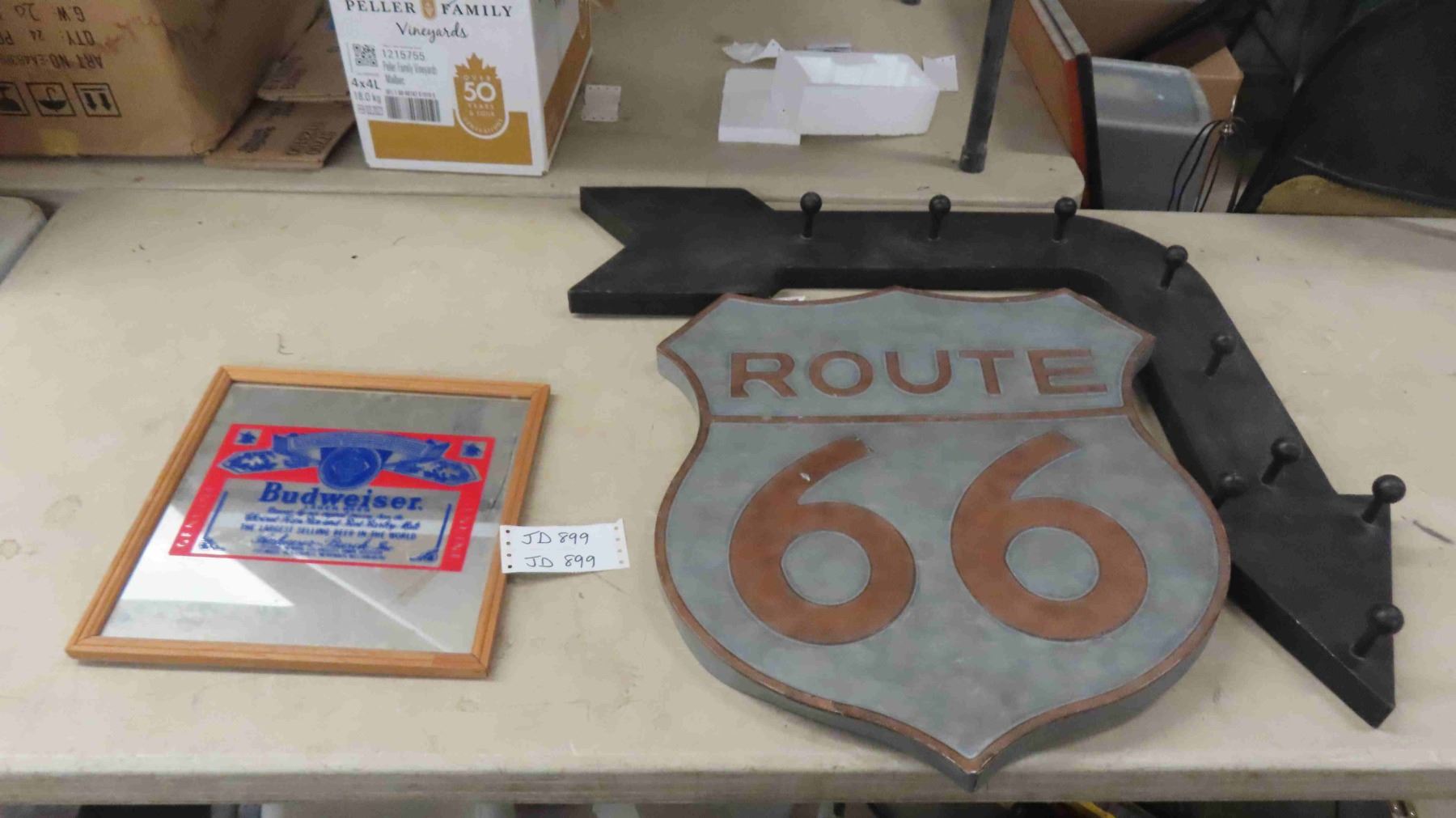 Wall Décor Route 66 Sign, Coat Rack, Budweiser Mirror - McSherry ...