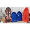 Image 1 : 4 Sleds: 3 Plastic, 1 Ice Spider - 3 are New