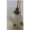 Image 2 : Vintage Hanging Light Cut glass with Brass 19" 