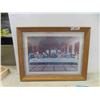 Image 2 : Last Supper Framed Glass Picture 26 1/2'' x 20 1/2'' , Unsigned Oil Painting, Oil 