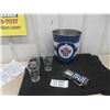 Image 1 : Winnipeg Jets Garbage Can, NHL Tim Hortons Collectible Sticks 'Hellbuyck' , Coca Cola NHL Glass