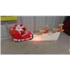 Image 2 : Santa + Reindeer Blow Mold with Light - Works 5" x 10.5" x 31" 