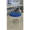 Image 2 : 2 Wrought Iron Vanity Style Chairs with Padded Seat - needs to be secured to frame
