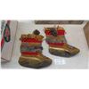 Image 1 : Suede + Fur Moccasins with Beading - approx. 12.5" 