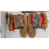 Image 2 : Suede + Fur Moccasins with Beading - approx. 12.5" 