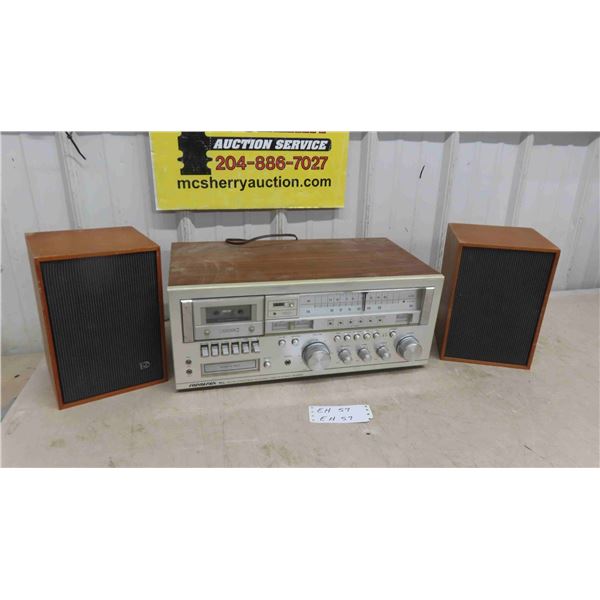 Soundesign AM/FM Stereo Cassette/ 8 Track Recorder & 2 Philips Speakers 