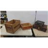 Image 1 : Pepsi-Cola Crate 12" x 12.5"t x 18.5" & 5" t x 12" x 16.5" & 2 Vintage Suitcases