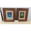 Image 1 : 2 Wood Framed Prints 12.5" x 14.5" 