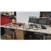 Image 1 : Tool Box with Oil Wrench, 1/2" Ratchet, Bungee Cords, Creeper, plus more