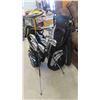 Image 1 : Jazz Rocket Golf Clubs ; 7 Irons , 1 SQ, Sumo ( big bertha ) Driver, 2 Golf Bags, Stand