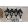 Image 1 : 4 Exterior Black Wall Mount Light Fixtures