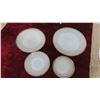 Image 2 : 4 pc Fire King Milk Glass with Gold Rim ; Lady + Man , Baileys Irish Cream Matching