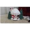 Image 2 : Ceramic Christmas Igloo 8"t  & Vintage Santa Face 12" x 16" 