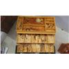 Image 2 : Fishing Tackle Box with Lures, Pickerel Rigs, plus more & Wood Carved Fisherman