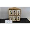 Image 1 : Vintage Spice Shelf with 6 Spice Jars 7.25" x 8.75" 