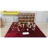 Image 1 : Wood Shelf 18'' x 11'' , Minature Clocks: Tractor, Airplane, Golf Ball & More