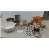 Image 1 : Corningware Casserole Dish with Lid , Vintage Cake Pans, Sifters, Meat Grinder