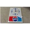 Image 1 : Pepsi Wall Clock Battery Operated 12'' x 16'' 