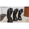 Image 8 : Wood Art Work: Tribal Masks, Faces, Monkeys 'See No Evil', Plus
