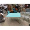 Image 1 : Retro Chrome Leg Table with Leaf and 2 Chairs 
