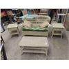 Image 1 : 4 Piece Wicker Set: Settee 58'' Wide , End Table 22'' x 18'' x 21'', Coffee 